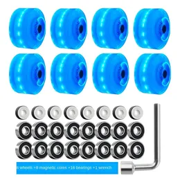 8 Stück LED zweireihige Rollschuhe leuchtende Räder Rollschuhe blinkende Räder für Inline-Skates für Erwachsene Kinder Roller Wheels240129