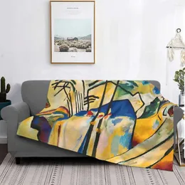 Blankets Abstract Wassily Kandinsky Bauhaus Art Blanket Velvet All Season Multifunction Throw For Sofa Plush Thin Quilt