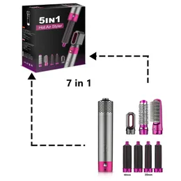 Lockenstäbe 7 in 1 One Step Haartrockner Volumizer Rotierender Trockner Lockenwickler Kamm Bürstentrockner für Styling-Werkzeug