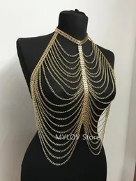 10500 Fashion Street Women Handmade Mail Body Chain Jewelry Harness Body Body Gold Cains Jewelery Clothing Accessories اثنين من الألوان 240127