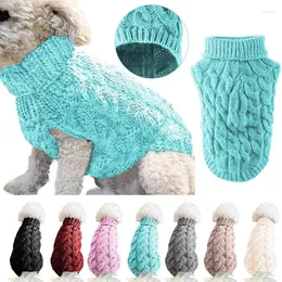 Cão vestuário inverno quente gato camisola roupas gola alta malha pet filhote de cachorro roupas traje para cães pequenos gatos chihuahua colete