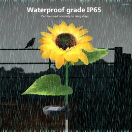 Girassóis jardim ao ar livre lâmpadas solares à prova dwaterproof água simulação flor luz romântico mais brilhante portátil para decoração do feriado