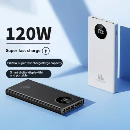 120W 슈퍼 빠른 충전 30000mAh 휴대용 파워 뱅크 새로운 대용량 모바일 전원 iPhone Xiaomi Samsung 용 외부 배터리