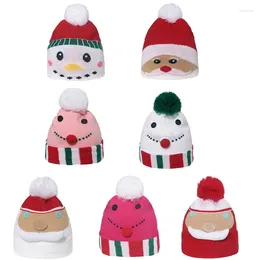 Береты унисекс, вязаная рождественская шапка Xmax, Санта-семейный подарок для взрослых и детей, маленьких детей