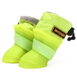 4st Dog Rain Boots For Small Medium Dogs Waterproof Shoes Winter Warm Snow Fleece Soft Silicon Justerbar Antislip 240119