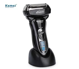 2020 New Electric Shaver Razor Professional 4 Blade Hign ​​Speed Motor Shaver Maglev Cutting System with LCD Display100240V Kemei1394123