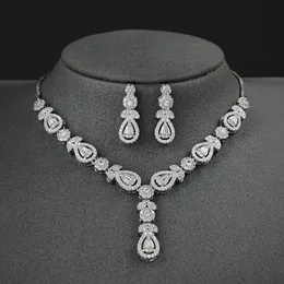 2 pezzi per set gioielli da sposa di pera di lusso per le donne regalo di anniversario all'ingrosso J8018 240130