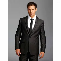 Abiti da uomo eleganti da sposa neri set completo monopetto con risvolto con visiera slim fit giacca formale da festa Roupa Masculina