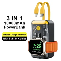 اللاسلكي PowerBank PD20W لـ IWatch S1-S9 مع مصدر بطارية محمول 10000 مللي أمبير في الساعة لجهاز iPhone Huawei Xiaomi Samsung