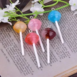 Takılar 10pcs 13x44mm Y2K Fasion Round Lollipop Reçine DIY Mücevher Anahtarı Yapma Bilezik Kolye Bulguları Kadın Hediyeleri