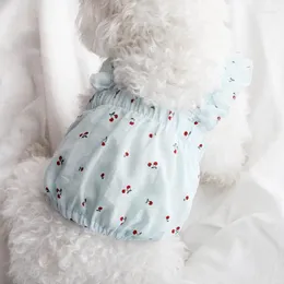 Köpek giyim yaz kıyafetleri sevimli çiçek askı elbisesi küçük chihuahua bichon kaniş kostüm köpek evcil hayvan elbiseler pug için ince etek