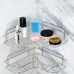 Stal nierdzewna półka łazienkowa samoprzylepna Organizacja Organizacja wielofunkcyjna szampon kosmetyczny Corner Corpoo Cosetyczny narożnik 240131