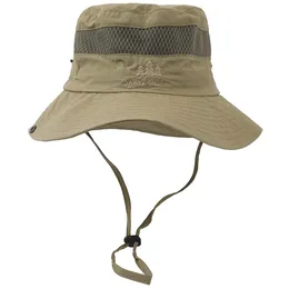 Szerokie grzbiet czapki wiadra czapki bandanas solidny kolor Big Edge Fisherman Hat Outdoor Sunshreen Oddychany Basen Sunshade Summer Mężczyźni i kobiety