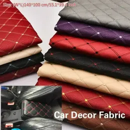 100*140cm tecido xadrez bordado esponja interior do carro tecido almofada do assento de carro sofá encerado material estofamento 240124