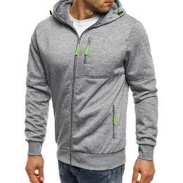 Mens Hoodies Sıradan Spor Tasarımı İlkbahar ve Sonbahar Kış Uzun Longsed Hardigan Kapüşonlu Hoodie 240131