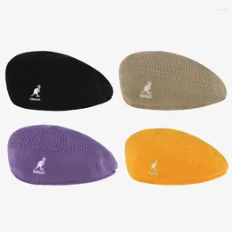 Berets Fashion Mesh Kangaroo Beret Women Men Beanies Hats Darm Caps Solid Color Autumant Autumn Spring Casquette 8Colors