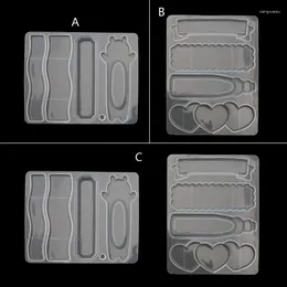 Haarschmuck Liebe Haarnadel Schlüsselanhänger Epoxidharz Silikonform gewellter rechteckiger Anhänger