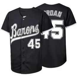 BG Baseball Jersey Birmingham Barons 45 koszulki szycie haft sportowy Hip Hip Hip Hop Black White Grey Highquality 240122