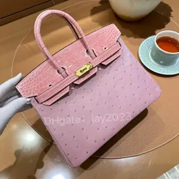 10S designer bag Handbags tote bag Fashion Luxury Purses Womens Real Ostrich with crocodile skin Ladies 25cm 30cm with Stamped Lock Scarf Horse Charm with box