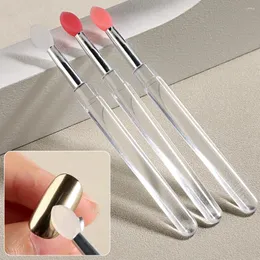 Makeup Brushes 1Pcs Reusable Silicone Nail Brush Glitter Powder Stick Nails Rubbing Dust Pigment Sequins Manicure Rofessional Tools NLEA-01