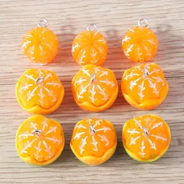 Ciondoli 10 pezzi simpatici pendenti arancioni con frutta in resina 3D per orecchini pendenti collane braccialetti fatti a mano fai da te accessori per la creazione di gioielli