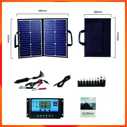 Kit pannello da 500 W Completo stazione pieghevole di energia solare Caricabatterie portatile per generatore portatile 18 V per auto, barca, roulotte, campeggio