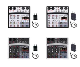 Plugues de alimentação inteligentes Mixer de áudio sem fio BluetoothCompatível portátil USB Placa de som Equipamento de transmissão ao vivo Conjunto Anchor 4 Channel22653105