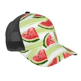 Boll Caps Watermelon 3D Print Curved Brim Mesh Baseball Cap Casual Sun Hat For Men Women