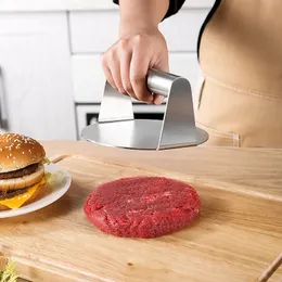 304stainless Steel Burger Press غير مصممة آمنة من صانع باتي لا دخن لحوم الكعكة الصحافة المطبخ لوازم المطبخ لشواية الشواء 240125