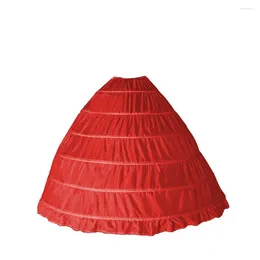 Damska odzież sutowa 6 obręczy Petticoat Wedding Czerwony strój ślubny Underskirt Dress Ball Sukni