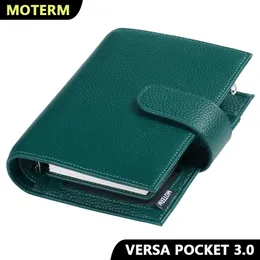 Moterm Pocket Versa 30 Arrangör med 19 mm ringar Pebbled Style Planner Plånbok Multifunktionell agenda Dagorddagbok Journal Notepad 240119