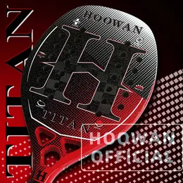 Hoowan Titan Beach Tennis Racket 18KカーボンファイバーT700ラフな表面ソフトブラックEVA 22mm 240122