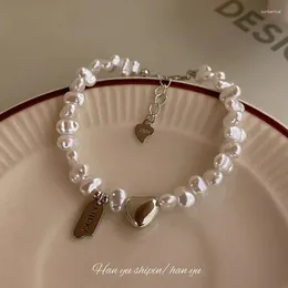 Charm Armbänder KADRUFI Vintage Barock Imitation Perle Herz Armband für Frauen Einstellbare Perlen Y2k Kpop Schmuck Pulseras 2024