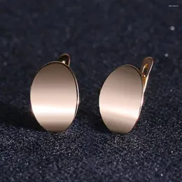 Brincos para mulheres moda jóias suave simples elegante geométrico redondo 585 rosa cor de ouro lge307a