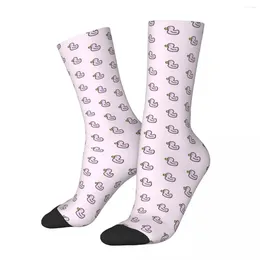 Herrensocken, rosa Gummienten, Ente, Badespielzeug, gelb, süß, Unisex, Winter, winddicht, Happy Street Style, verrückte Socken