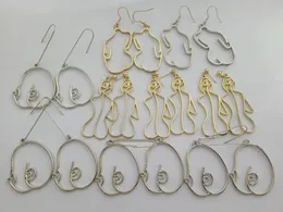 Dangle Earrings Inferior Product Mixed 9 Pair/lot Fashion Jewelry Metal Figure Body Contour Outline For Women