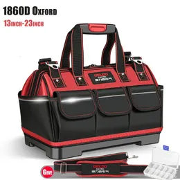 2023 Verktygsväska 1680D Oxford Cloth Electrician Organizer Carpenter Professional Storage Multifunktion Stor kapacitet Toolbag 240123