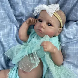 50CM Reborn LouLou Awake Full Vinyl Body Girl Washable born Baby Doll 3D Skin Tone Visible Veins For Kids Gift 240119