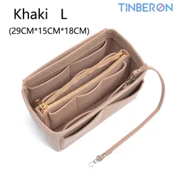 Tinberon multifunktionell stor kapacitetsmakeup förvaringsväska filt tygfoder påse reseinsert bärbar väska i väskan kosmetisk väska 240129