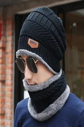 Мужская многофункциональная уличная теплая шапка с шарфом, комплект осень-зима, комплект из двух предметов, лыжная мода, ветрозащитный походный мягкий трикотаж, шерсть8654128