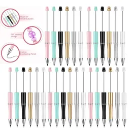 30Pcs Palstic Beadable Pencil Bead ing Eternal for Writing Drawing DIY Gift Home Office School Supplies 240124