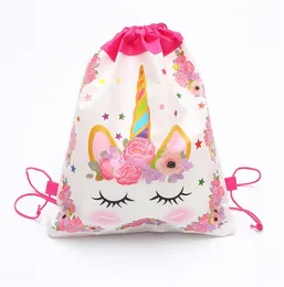 Barn Unicorn Dinosaurs Drawstring Bag Cartoon DrawString ryggsäck Förvaringspåsar Kids Outdoor Casual Girl039S Knapsack DrawString7387474