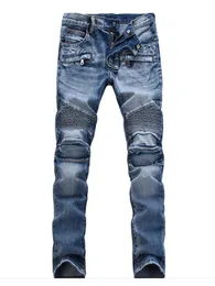 Män avslappnad cyklist denim jeans sträcker solid regelbunden manlig gata byxa vintage ungdomsbyxor stor storlek 240131