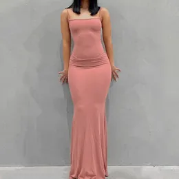 Satin Sleeveless Backless Long Dress for Womens 2022 Y2k Summer Tight Elegant Sexy Dress for Womens Birthday Party Club Sundress 240210