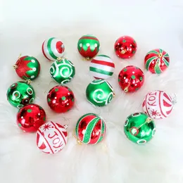 Decorazione per feste 16 pezzi Ball Ball Year Ornament Birthday Hanging Gift Home Room Children Navidad 2024