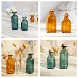 Bottles 3/5/8/10/15X 1:12 Dollhouse Miniatures Glass Pot Vase Wishing Model Doll House Flowerpot Living Room Decor Toy