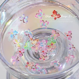 Nail Art Decorations 20pcs Kawaii Charms Rhinestone Accessories Resin Colorful Gradient Butterfly Cartoon DIY Supplies
