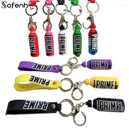 Keychains 1PCS Silicone Prime Drink Key Chain Fashion Wine Bottle Pendant Ring Backpack Charms Car Decoration Bag Accessories Gift