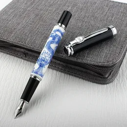 Jinhao 8802 caneta tinteiro de cerâmica de alta qualidade, material de papelaria escolar para estudantes, canetas para escrita e caligrafia f nib, caneta de tinta 240123