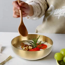 Set di stoviglie Ciotola per noodle Doppia insalata per bambini in acciaio inossidabile Ciotole per miscelazione in metallo Fornitura da cucina